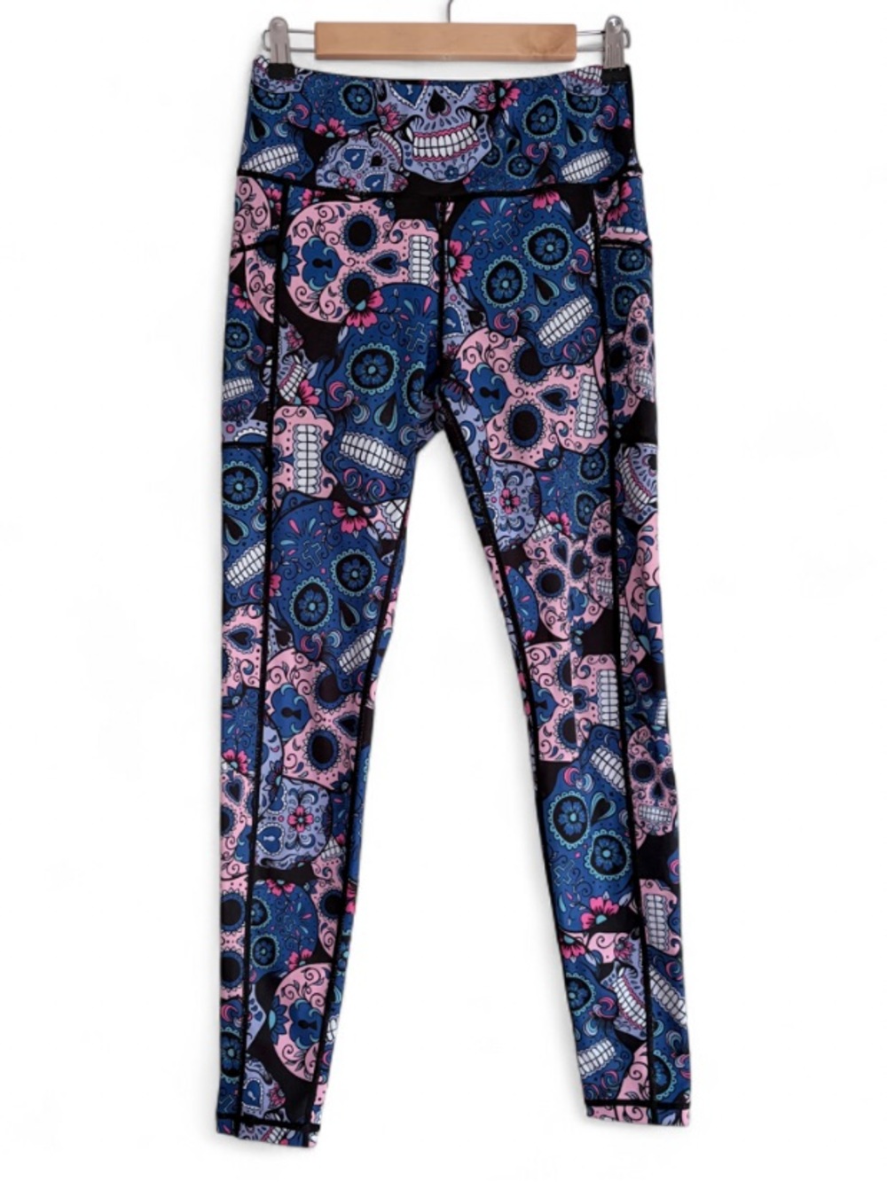 Constantly Varied Gear CVG Cotton Candy Skull Full Length Pocket Leggings Size S